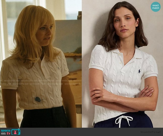 Ralph Lauren Cable-Knit Polo Shirt worn by Mirren Sinclair Sheffield (Esther McGregor) on We Were Liars