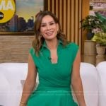 Rebecca’s green wrap top and dress on Good Morning America