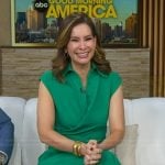 Rebecca’s green wrap top and dress on Good Morning America