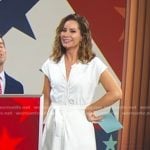 Rebecca’s white tie waist midi dress on Good Morning America