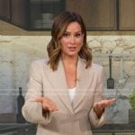 Rebecca’s beige patch pocket blazer and pants on Good Morning America