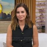 Rebecca’s black collared vest on Good Morning America