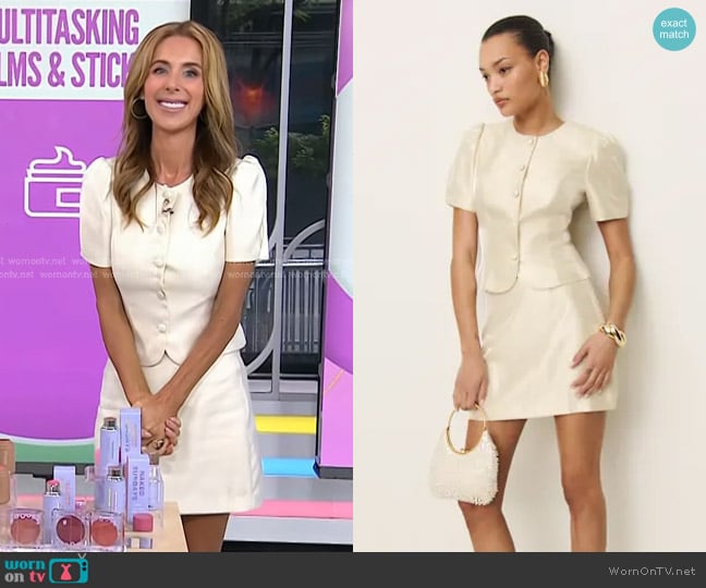 Reformation Mika Two Piece in Cream worn by Sarah Eggenberger on Today