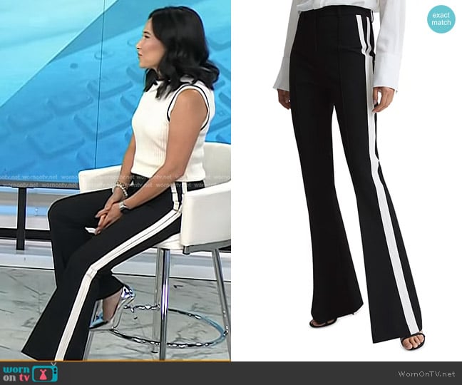 Reiss Amie Side Stripe Flare Trousers worn by Vicky Nguyen on Today