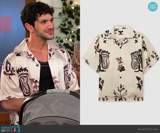 Reiss Babylon Printed Camp Shirt worn by Javi Hernandez (Al Calderon) on Days of our Lives