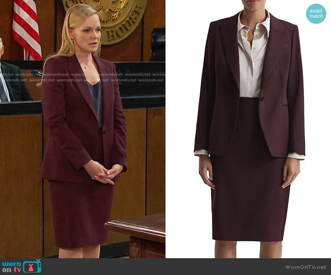 Reiss Jade Single Breasted Blazer and Skirt worn by Belle Brady (Martha Madison) on Days of our Lives