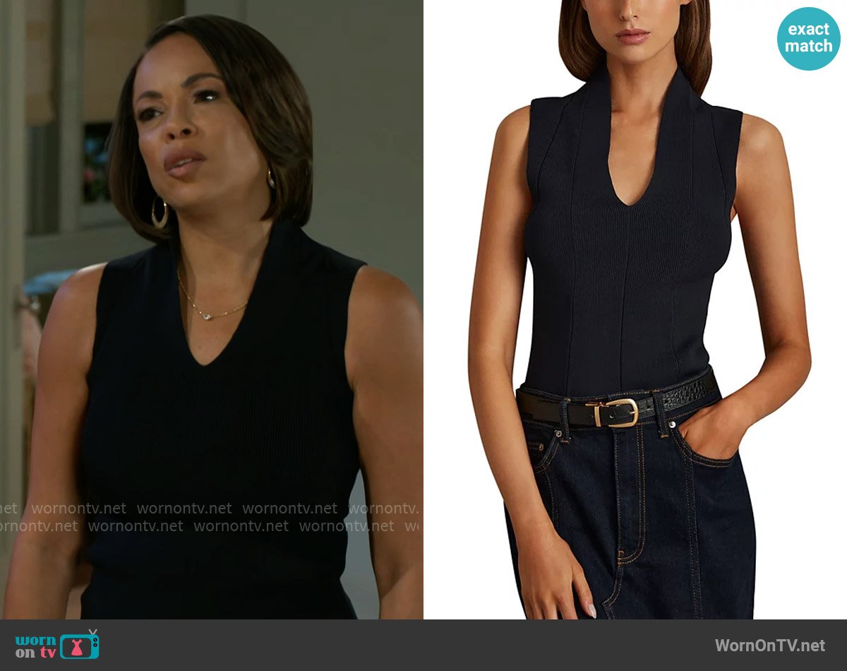Reiss Kimmy Knit Tank Top worn by Nicole Dupree Richardson (Daphnee Duplaix) on Beyond the Gates
