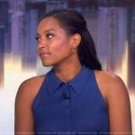 Rachel Scott’s blue belted jumpsuit on The View
