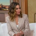 Rebecca’s beige patch pocket blazer and pants on Good Morning America