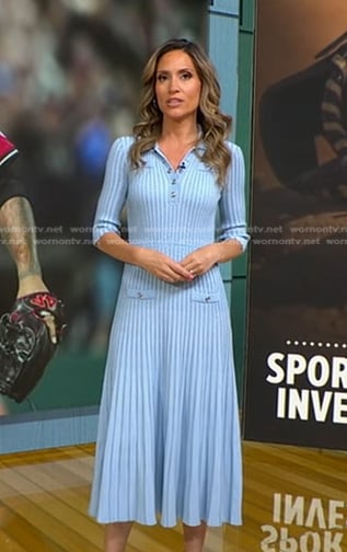 Rhiannon’s blue ribbed knit dress on Good Morning America