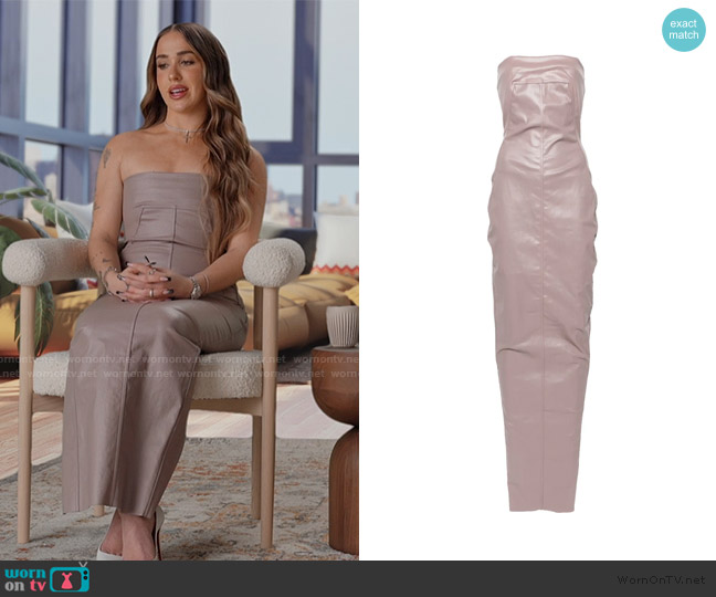 Rick Owens Coated strapless bustier gown worn by Ariana Biermann on Next Gen NYC
