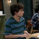 Rocco’s blue and green striped t-shirt on General Hospital