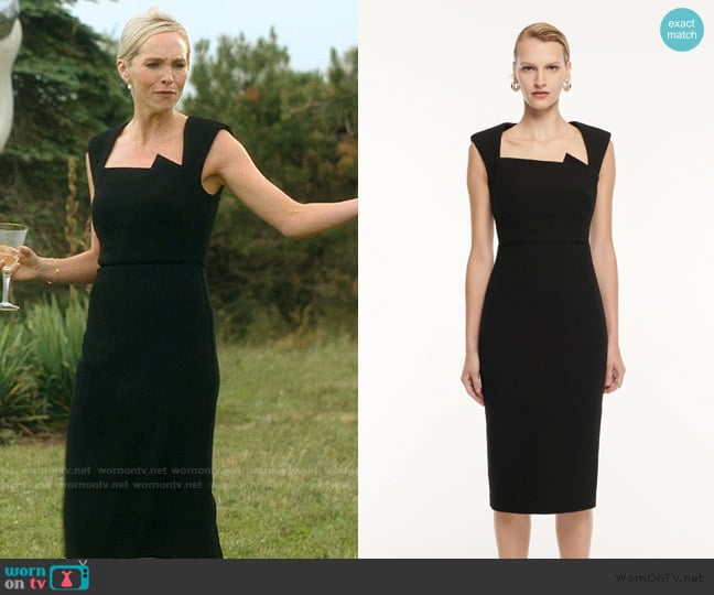Roland Mouret Wool Crepe Drape Detail Midi Dress worn by Elizabeth Sinclair (Candice King) on We Were Liars