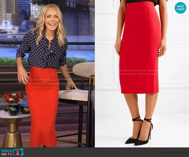Roland Mouret Arreton Skirt worn by Kelly Ripa on Live with Kelly and Mark