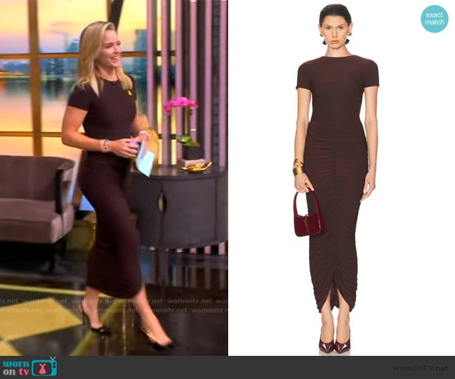 Sara’s brown ruched skirt on The View