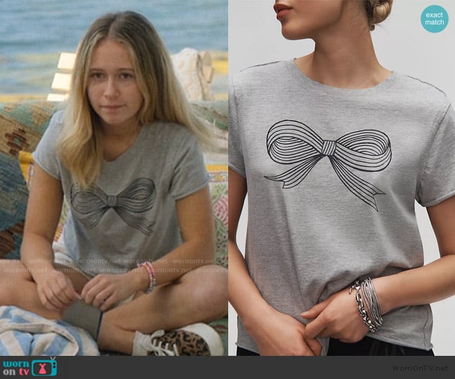 Roomytown Bow Graphic Tee worn by Liberty (Manaia Wall) on We Were Liars
