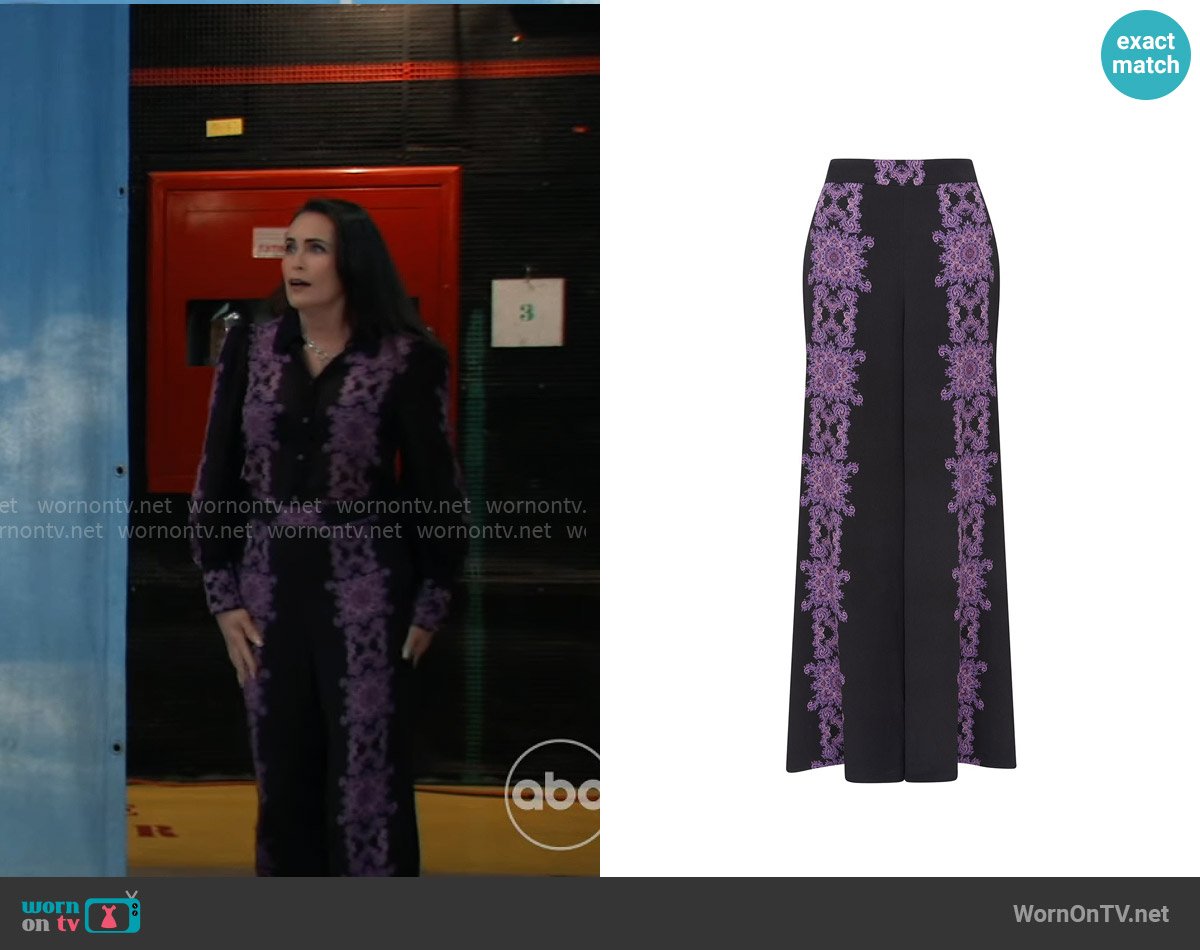Rose & Nancy Nancy Print Trouser worn by Lois Cerullo (Rena Sofer) on General Hospital
