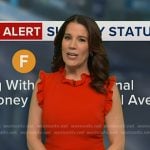 Heather’s red ruffle trim dress on Good Morning America