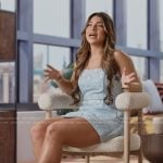 Gia’s blue confessional dress on Next Gen NYC