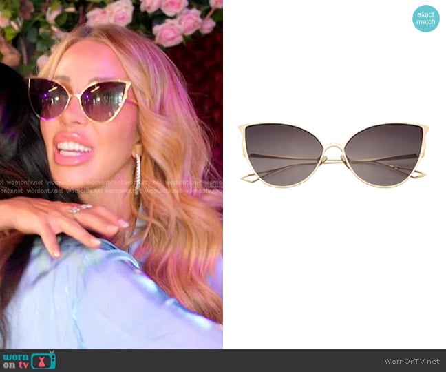 Sadri Pishi Sunglasses in Charcoal worn by Lisa Hochstein (Lisa Hochstein) on The Real Housewives of Miami