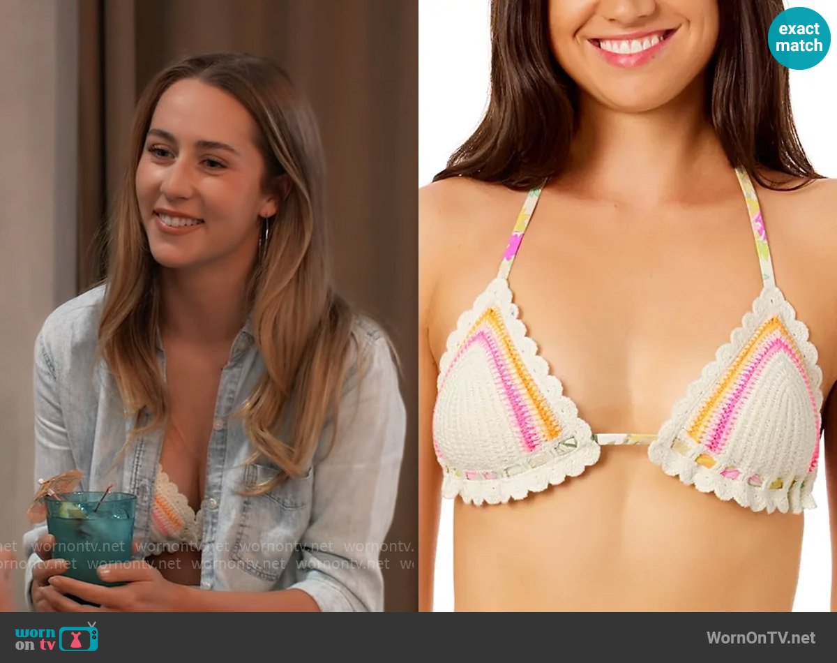 Salt + Cove Crochet Halter Triangle Bikini worn by Josslyn Jacks (Eden McCoy) on General Hospital