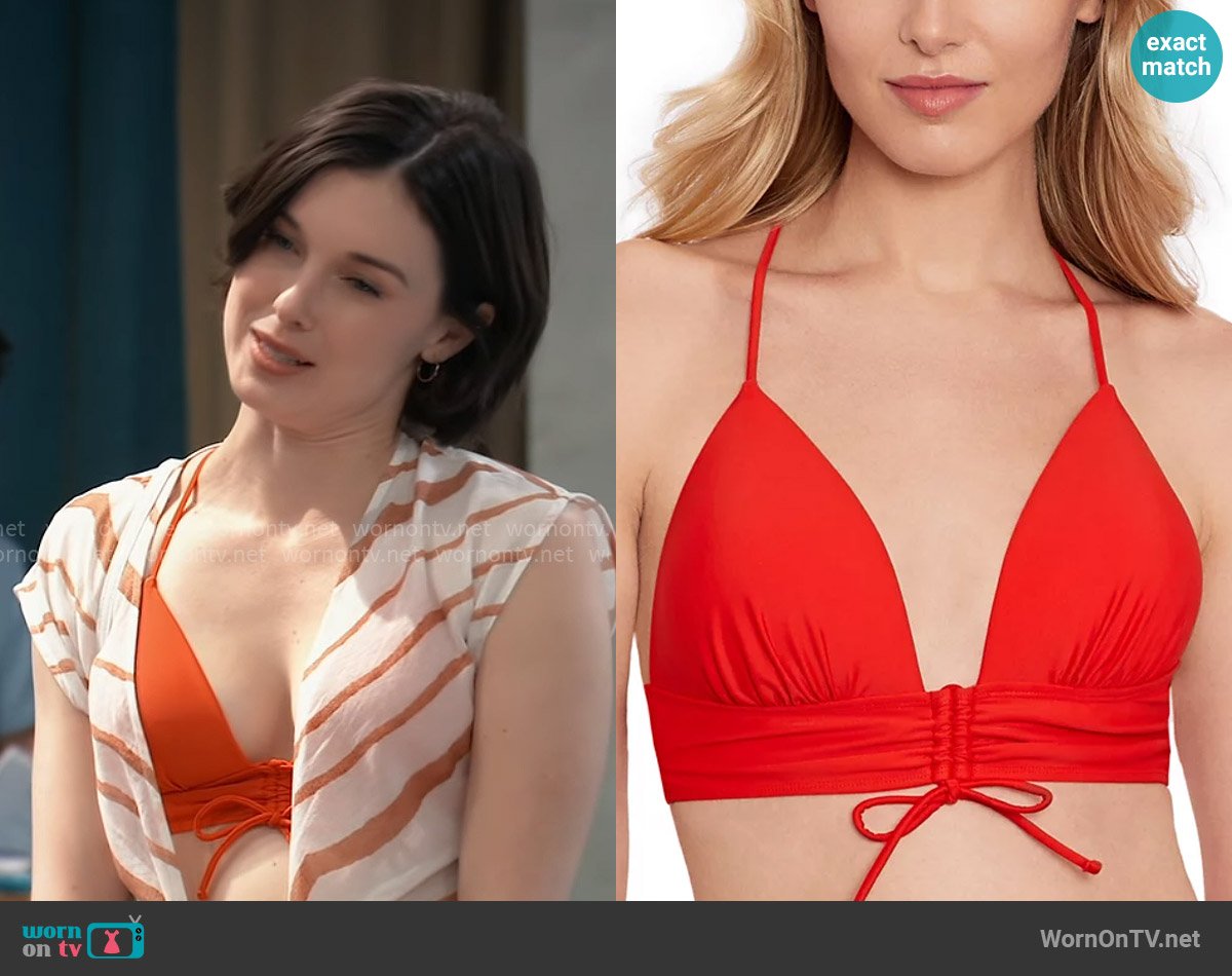 Salt + Cove V-Neck Lace-Up-Back Midkini Top worn by Willow Tait (Katelyn MacMullen) on General Hospital