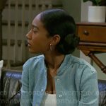 Samantha’s floral denim jacket on Beyond the Gates