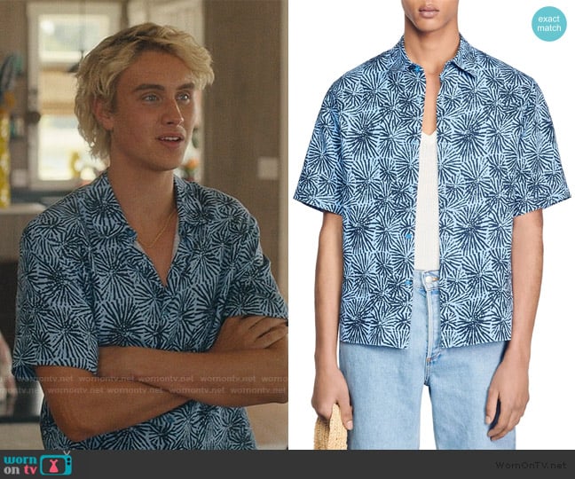 Sandro Sea Urchin Print Short Sleeve Shirt worn by Johnny Sinclair Dennis (Joseph Zada) on We Were Liars