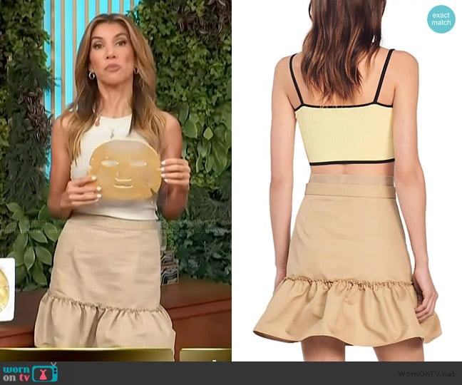 Sandro Alicante Ruffled Hem Skirt worn by Adrianna Costa on Access Hollywood