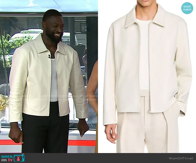 Sandro Classic Leather Jacket in Aluminum worn by Dwyane Wade on Today