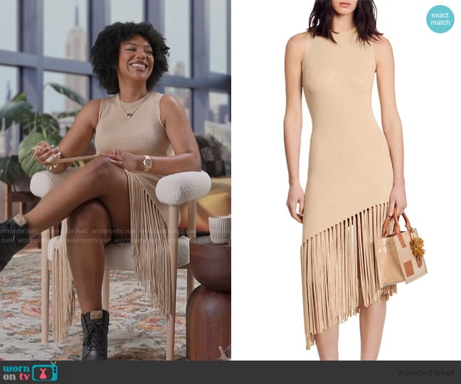 Sandro Hantas Knit Fringe Dress worn by Riley Burruss on Next Gen NYC