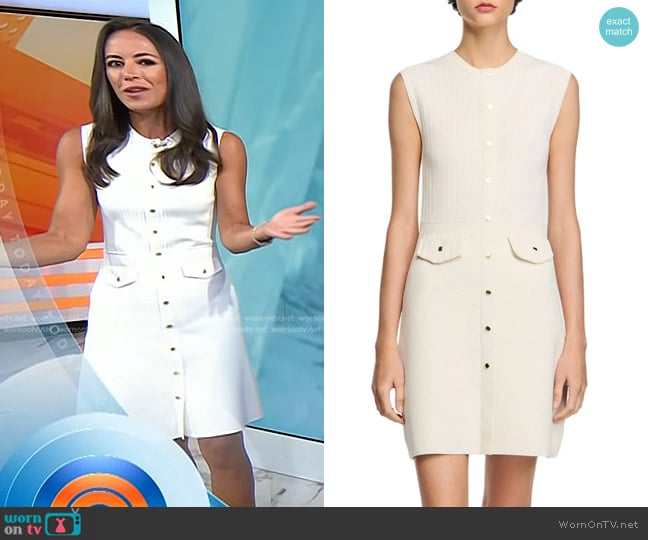 Sandro Rib Knit Mini Dress in Ecru worn by Kaylee Hartung on Today