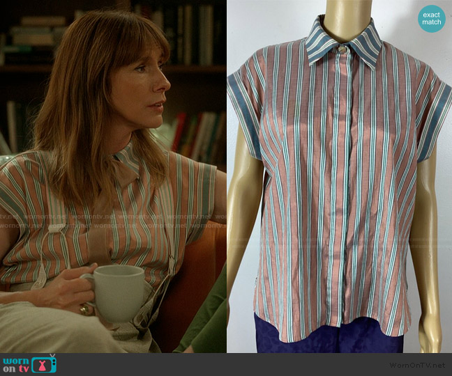 Sandro Striped Blouse worn by Joy (Dolly Wells) on And Just Like That