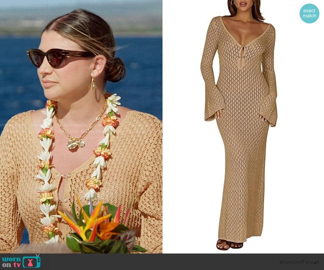 Saodimallsu  Crochet Knit Coverup worn by Janet Caperna on The Valley