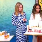 Sara’s blue gingham check dress on The View
