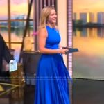 Sara’s blue pleated sleeveless dress on The View