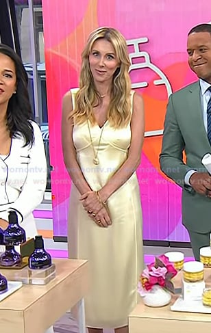 Sarah Eggenberger's yellow satin dress on Today