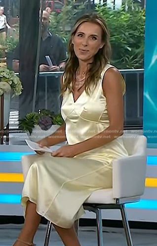 Sarah Eggenberger's yellow satin dress on Today