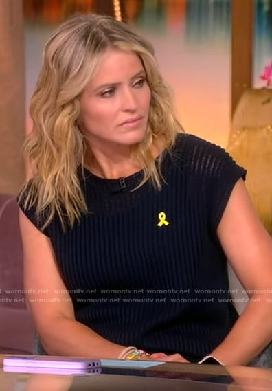 Sara's navy knit top on The View