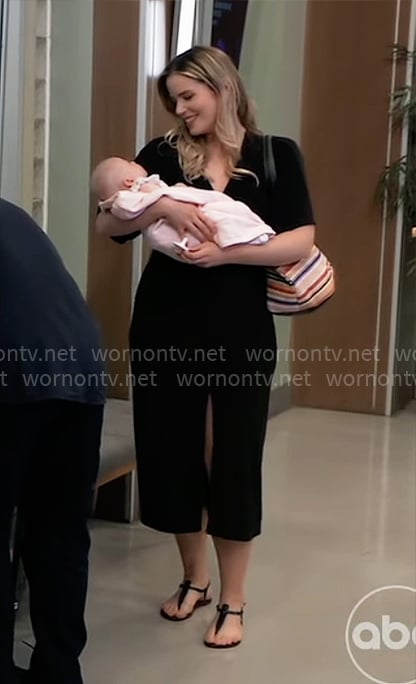 Sasha's black midi dress on General Hospital
