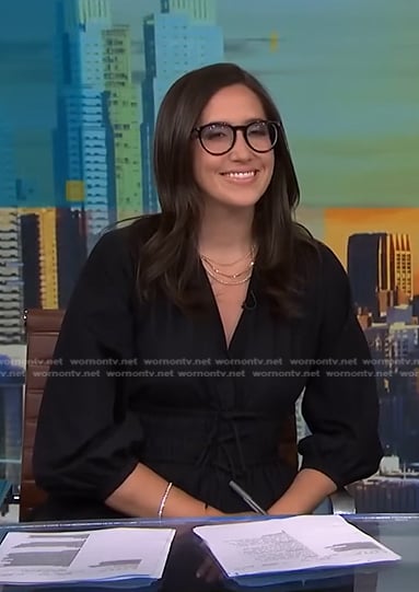Savannah’s black bow waist detail dress on NBC News Daily