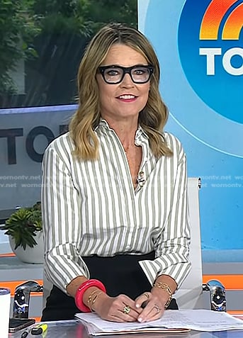 Savannah’s green and white stripe shirt on Today