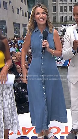 Savannah’s sleeveless denim shirtdress on Today