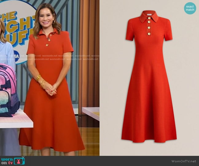 Rebecca’s orange polo dress on GMA