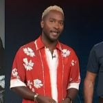 Scott’s red floral print shirt on Access Hollywood