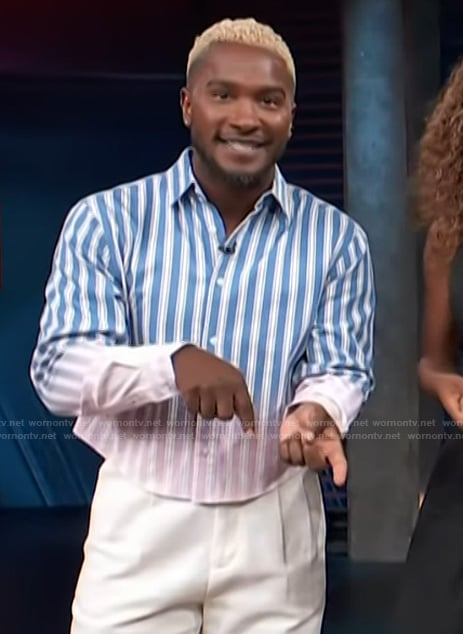 Scott’s ombre stripe shirt on Access Hollywood