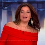 Ana’s red off shoulder top and floral skirt on The View