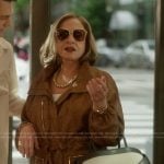 Gia’s white two-tone bag on And Just Like That