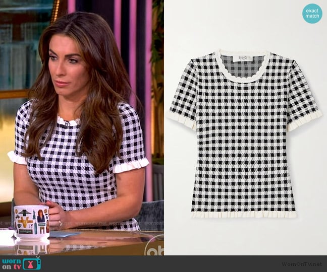 Sea Saige Gingham Knit Top worn by Alyssa Farah Griffin on The View