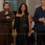 Seema’s black mixed media dress on And Just Like That